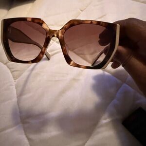 Prada Brown Geometric Sunglasses